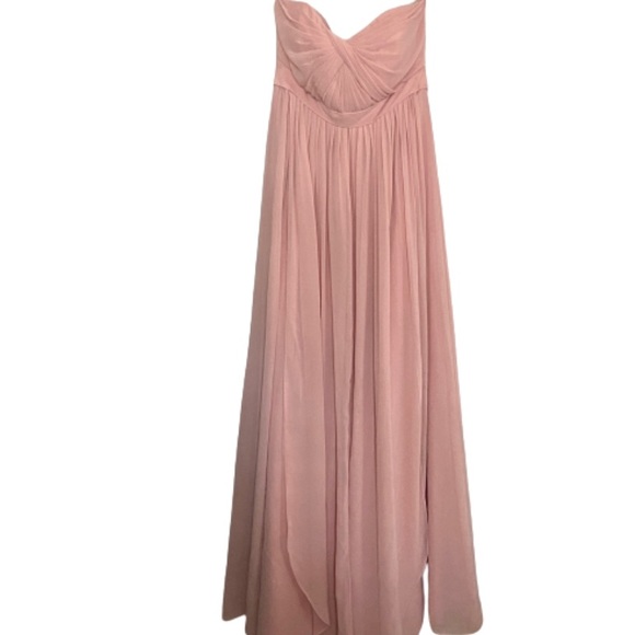 Excellent condition Jenny Yoo Convertible Blush Pink Strapless Long Dress SZ 10 - Picture 2 of 8